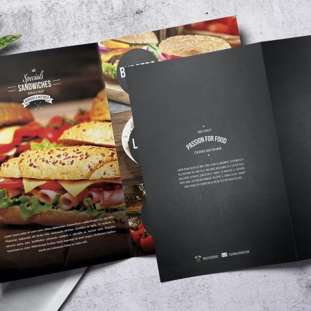 500 Folded Menus 8.5"x11" to 8.5"x5.5"4/4 500 Folded Menus